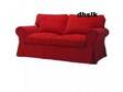 Red IKEA Ektorp two seater sofa and matching pouf For....