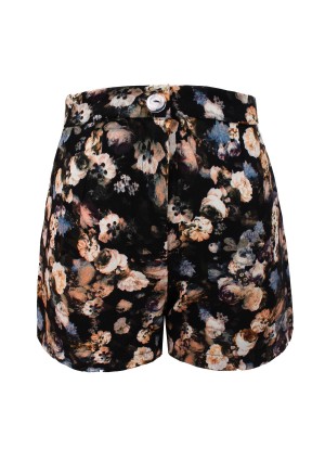 Lavish Alice Dark Floral Tailored Shorts